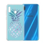 Pnakqil Samsung Galaxy A20e Phone Case, Transparent Clear with Pattern Shockproof Flexible Gel TPU Silicone Ultra-thin Protective Back Cover for Samsung GalaxyA20e Smartphone, Blue Pineapple