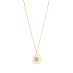 Georg Jensen DAISY Hängsmycke Silver guldpläterad WHITE ENAMEL 18 MM