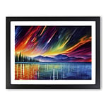 Special Aurora Borealis Vol.3 Abstract H1022 Framed Print for Living Room Bedroom Home Office Décor, Wall Art Picture Ready to Hang, Black A2 Frame (64 x 46 cm)