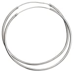 Elements Silver H242 50mm X 1.5mm Silver Hoop Earrings Jewellery