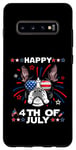 Coque pour Galaxy S10+ Boston Terrier Dog Patriotic American 4th Of July Dogs