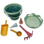 SCHILDKRÖT® 7in1 Sand Toys Folding Bucket Set grönt