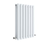 Hudson Reed Revive Double Horizontal Radiator 600mm H x 412mm W High Gloss White