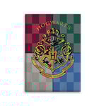 WAR Plaid Polaire Harry Potter Blason de Poudlard Hogwarts - 100x140 cm
