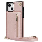 Zipper necklace case Apple iPhone 15 Plus - Rosè