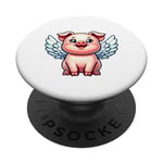 Ailes de cochon d'ange mignon PopSockets PopGrip Interchangeable