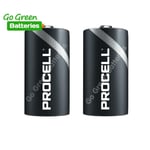 2 x Duracell D Size Industrial Alkaline Batteries LR20 Cell MN1300 Mono Procell