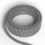 Fabric cable 2x0,75 black/white, (3m)