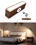 DetarZinLED Lampe Murale Sans Fil Rechargeable USB,Applique Murale Intérieure Bois,Réglage de La Luminosité Applique Murale Sans Fil Chambre,Lampe de Chevet Murale Tactile,lampe sans fil