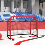vidaXL Hockeymål med nät röd&svart 68x32x47cm stål&polyester 93740