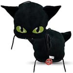 Miraculous Ladybug - Plagg - Oreiller en Peluche de 40cm - Jouet en Peluche Extra Douce - pour Enfants - avec Une Grande Poche secrète à Fermeture éclair à l'arrière (Wyncor)