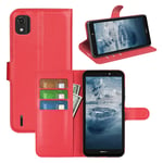 Nokia C2 (2nd Edition) PU Wallet Case Red