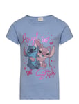Short-Sleeved T-Shirt Tops T-shirts Short-sleeved Blue Lilo & Stitch