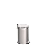 Tramontina 12 Litre Kitchen Indoor Outdoor Rubbish and Waste Bin with Pedal, Metal Stainless Steel, 25.5 cm Diameter x 40 cm Height, 94538112
