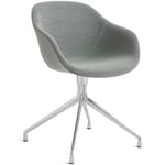 HAY AAC 221 Chair With Swivel Base, Polished Aluminium / Steelcut Trio Grå Tekstil
