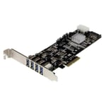 StarTech.com 4 Port PCI Express (PCIe) SuperSpeed USB 3.0 Card Adapter w/ 2 D...