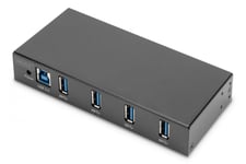 USB 3.0 HUB, 4 Port, Industrial, Metal 15-kV ESD, Table, Wall, DIN Rail mount
