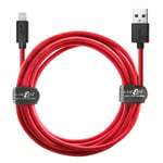 JuicEBitz 2m/6ft 20AWG USB Charger Cable Data Sync Wire 8 Pin for iPhone 11 XR XS 8 7 Plus 6S 6 SE 5S 5C, iPad Pro, Air 2, Mini, iPod Touch, Nano, Shuffle (Red)