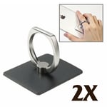 2X Finger Grip Ring Rotating Metal Holder Stand All Mobile Phones Tablets iPads