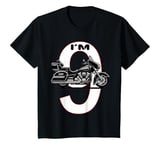 Youth I'm 9 old age 9th Birthday 9 years, cute motorbike for kids T-Shirt