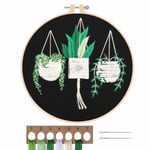 Korsstygnsbroderi Kit, DIY Broderi Handgjord Sömnad Hantverk Kit för Vuxna Nybörjare Sömnad Starter (Växter Blommor)