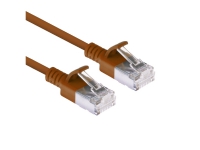 ACT Brown 0.15 meter LSZH U/FTP CAT6A datacenter slimline patch cable snagless with RJ45 connectors