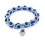 Onda öga pärlarmband  Hand Fatima pärlor charm armband blå öga stretch amulett armband turkiska onda ögat lycka skydd armband