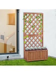 Outsunny Wooden Planter With Trellis Display Stand 72.5Lx31.5Wx149.5Hcms