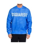 Dsquared2 Mens long-sleeved crew-neck sweatshirt S74GU0451-S25030 - Blue - Size X-Large