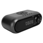 Wireless Charging BT Alarm Clock FM Radio Bedside Speaker For Home TPG