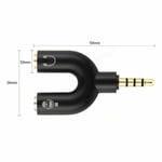 New 3.5mm Jack Plug Stereo Audio to Mic & Headset Splitter Adapter For iPhone
