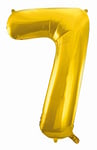 Idena 38232 - Ballon numéro, taille env. 65 x 100 cm, or, non gonflé, compatible hélium et air, ballon numéro, année de vie, jubilé, anniversaire, cadeau, décoration, fête