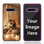Custom Phone Case for Samsung Galaxy S10 Plus, Customized Personalized Photo/Text/Logo Phone Cover, Anti-Scratch Glass Cover, Make Your Own Phone Case