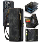 CaseMe Multi-slot Plånboksfodral iPhone 15 Pro Max Grå