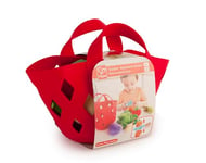 Hape Panier Légumes Jouet en Feutrine - Jeu d'Imitation Enfant 18 Mois et plus - Accessoires Dinette Réalistes en Feutrine - Panier, Couteau, Carotte, Aubergine, Chou, Haricots - Accessoires Cuisine