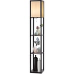 Costway - Lampadaire sur Pied Salon/Lampe Salon-160 cm avec 3 Etagère/Lampe Etagère 4 Niveau MDF-Design Scandinave (Ampoule non inclus) 220-240V,60W