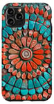 iPhone 11 Pro Turquoise and Coral Mandala Pattern Case
