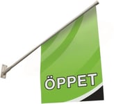 Fasadflagga ÖPPET Design med stång 40x40x40cm