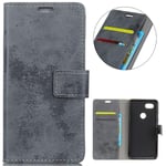 KM-WEN® Case for Google Pixel 3 XL (6.2 Inch) Book Style Retro Scrub Pattern Magnetic Closure PU Leather Wallet Case Flip Cover Case Bag with Stand Protective Cover Gray