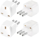 4 Pack Italy Plug Adapter UK to Italy Plug Adapter UK to 3 pin Italy Travel UK