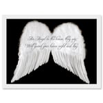 An Angel The House Guard Home Wings Quote Motivation Typography A4 Artwork Framed Wall Art Print