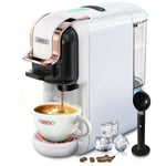 Hibrew - H2B Cafétière à capsules, Machine à café multi capsules 5 en 1, Compatible avec DG/Nes/Dosettes ES/Café moulu, Arrêt automatique, Espresso