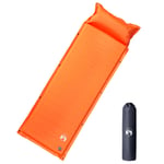 vidaXL Självuppblåsande campingmadrass med integrerad kudde orange 4007134