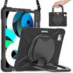 Kickstand Hybridskal med axelrem iPad Air 10.9 5th Gen (2022) svart