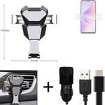  For Oppo A77 5G Airvent mount + CHARGER holder cradle bracket car clamp