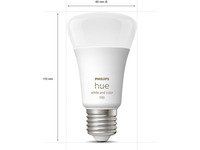Philips Hue - LED-glödlampa - form: A60 - E27 - 6.5 W (motsvarande 60 W) - klass F - 16 miljoner färger - 2000-6500 K - vit (paket om 2)