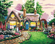 LUOYCXI DIY digital painting adult kit canvas painting bedroom living room decoration painting cartoon cottage-30X40CM