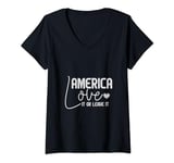 Womens America Love It or Leave ItMemorial Day Patriotic men women V-Neck T-Shirt