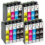 18 Ink Cartridges For Epson Workforce Wf-2520nf Wf-2630wf Wf-2750dwf Wf-2010w