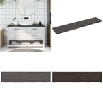 Bänkskiva badrum mörkbrun 140x30x(2-4) cm behandlat massivt trä - Bänkskiva För Badrum - Bänkskivor För Badrum - Home & Living